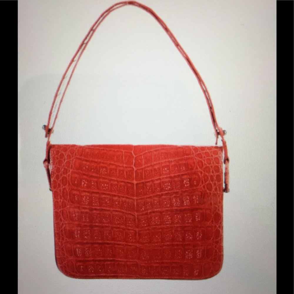 Nancy Gonzalez Crocodile flap bag red